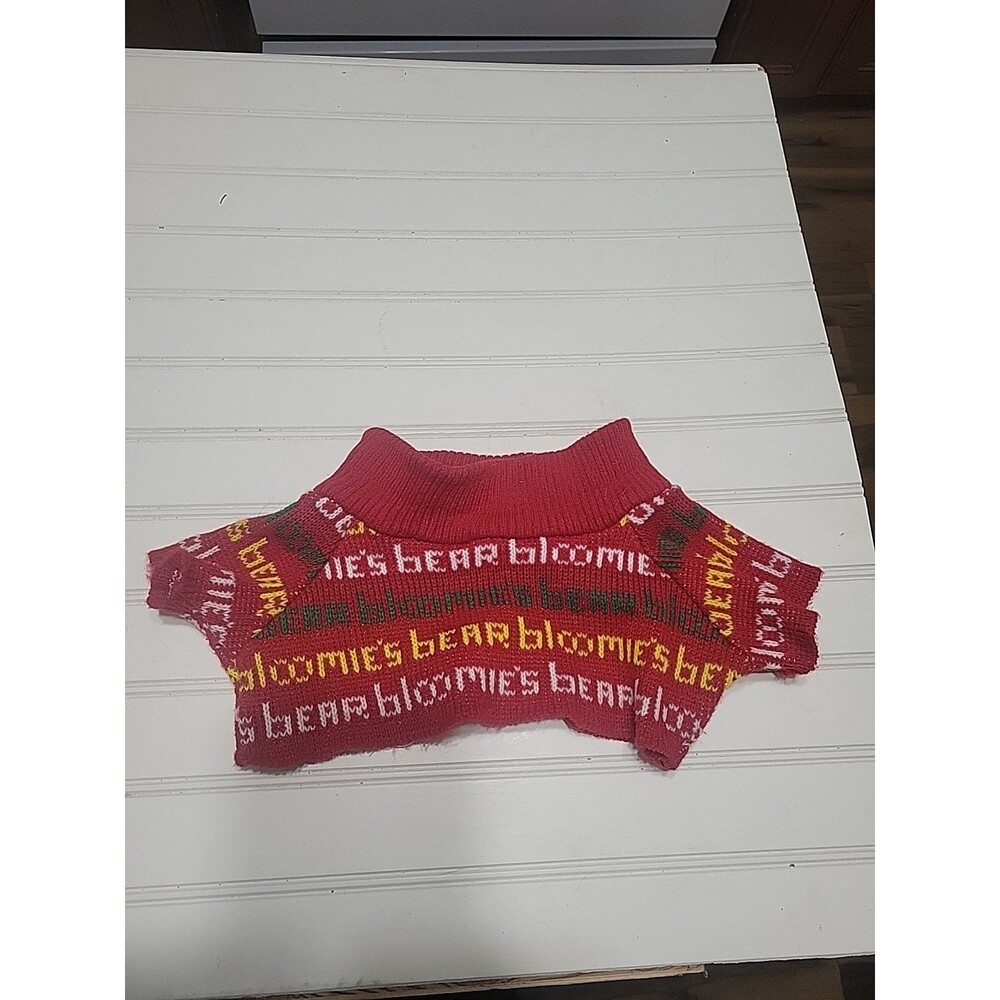 Bloomie's Bear Gund Christmas Sweater ONLY Red Vtg 1986
